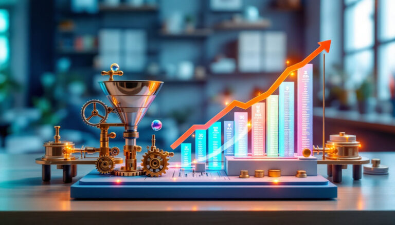 Colorful visual representation of growth metrics