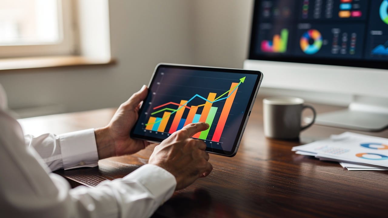 Startup team reviewing B2B lead generation performance metrics