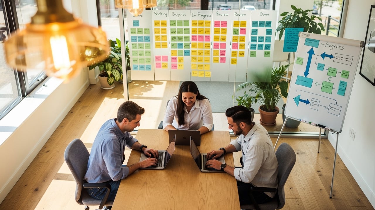 Startup team collaborating on B2B sales pipeline strategy