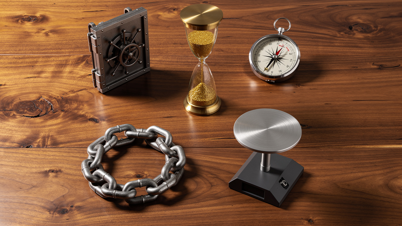 Five decision factors for startup growth strategy displayed as objects