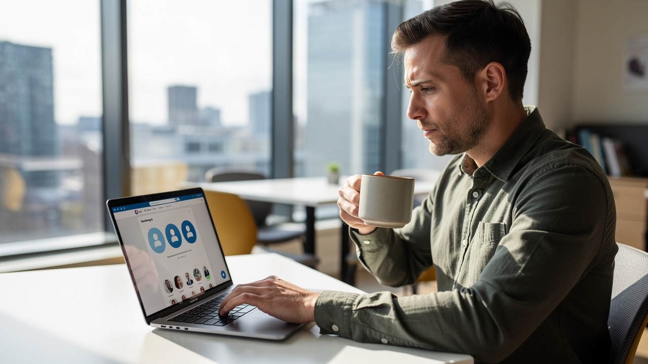 Professional using LinkedIn outreach for B2B marketing