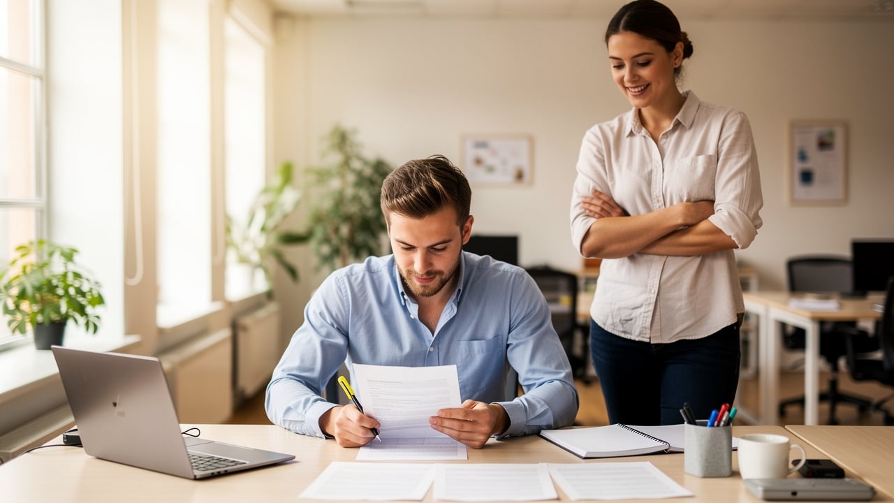 New employee testing a written work procedure