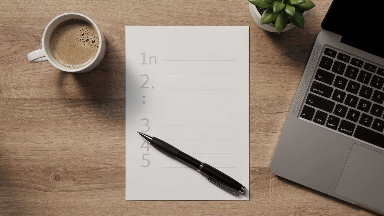 Simple written procedure template on office desk